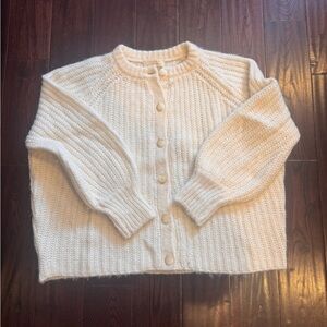 NWOT Sézane La Maille Cream Alpaca Blend Chunky Knit Cardigan XL
